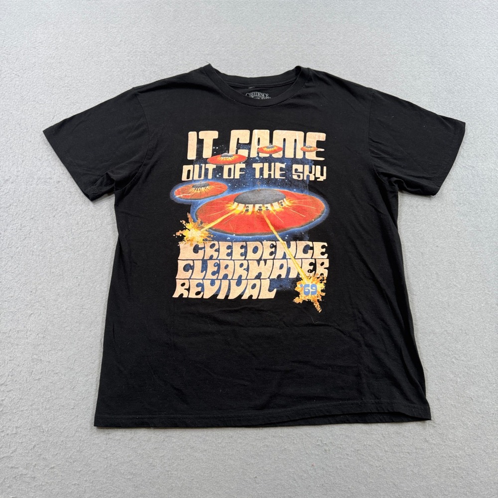 Creedence Clearwater‎ Revival T-Shirt Men's Medium Black It Came Out Of The Sky